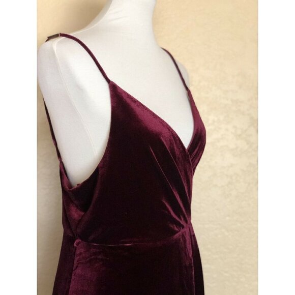 Nasty Gal Ark & Co. Womens Burgundy Velvet Dress M - Picture 5 of 11